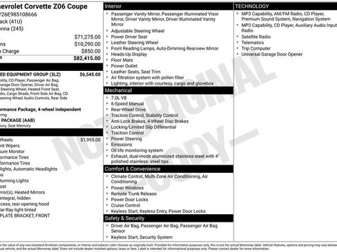 Used 2008 Chevrolet Corvette Z06 w/ Preferred Equipment Group RWD image 14