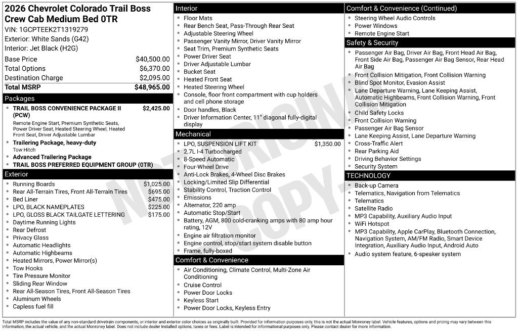 New 2026 Chevrolet Colorado Trail Boss AWD/4WD image 5