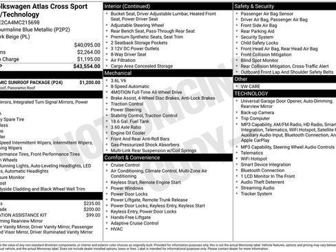 Used 2021 Volkswagen Atlas Cross Sport SE w/ Panoramic Sunroof Package AWD/4WD image 2