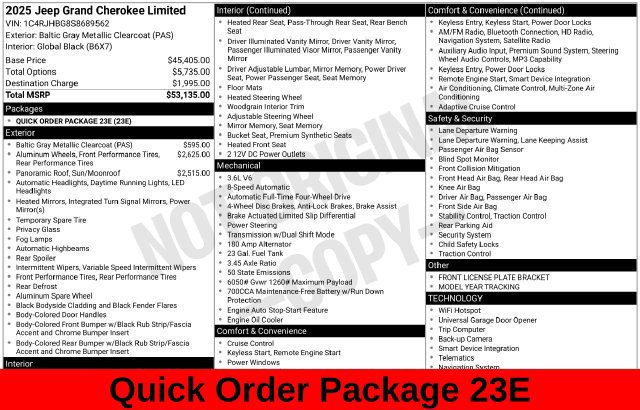 Used 2025 Jeep Grand Cherokee Limited AWD/4WD image 14