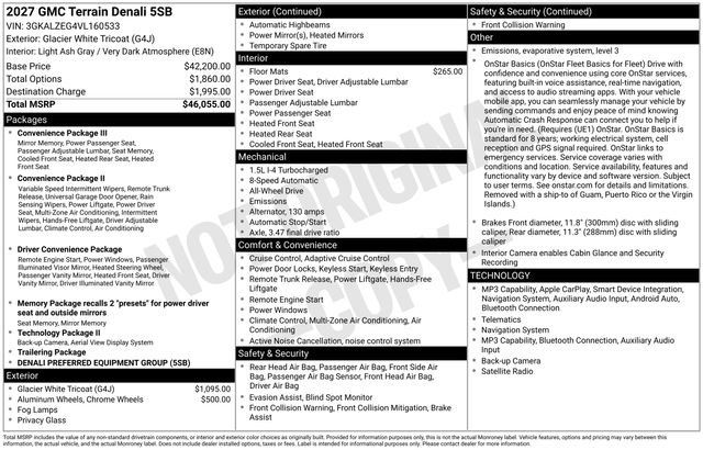 New 2027 GMC Terrain Denali AWD/4WD image 3
