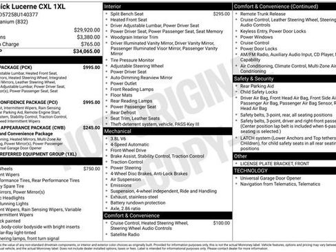 Used 2008 Buick Lucerne CXL w/ Driver Confidence Package FWD image 2