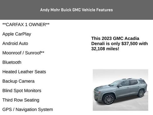 Used 2023 GMC Acadia Denali w/ Denali Ultimate Package AWD/4WD image 4