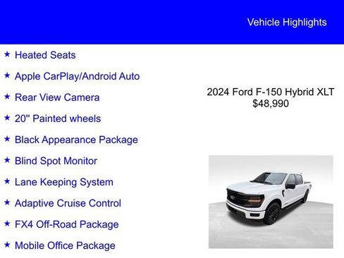 Used 2024 Ford F150 XLT w/ Equipment Group 302A MID AWD/4WD image 2