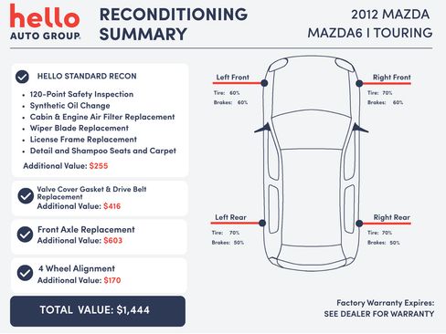 Used 2012 MAZDA MAZDA6 i Touring FWD image 3