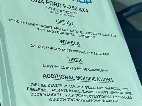 Used 2024 Ford F250 Limited w/ FX4 Off-Road Package AWD/4WD image 2