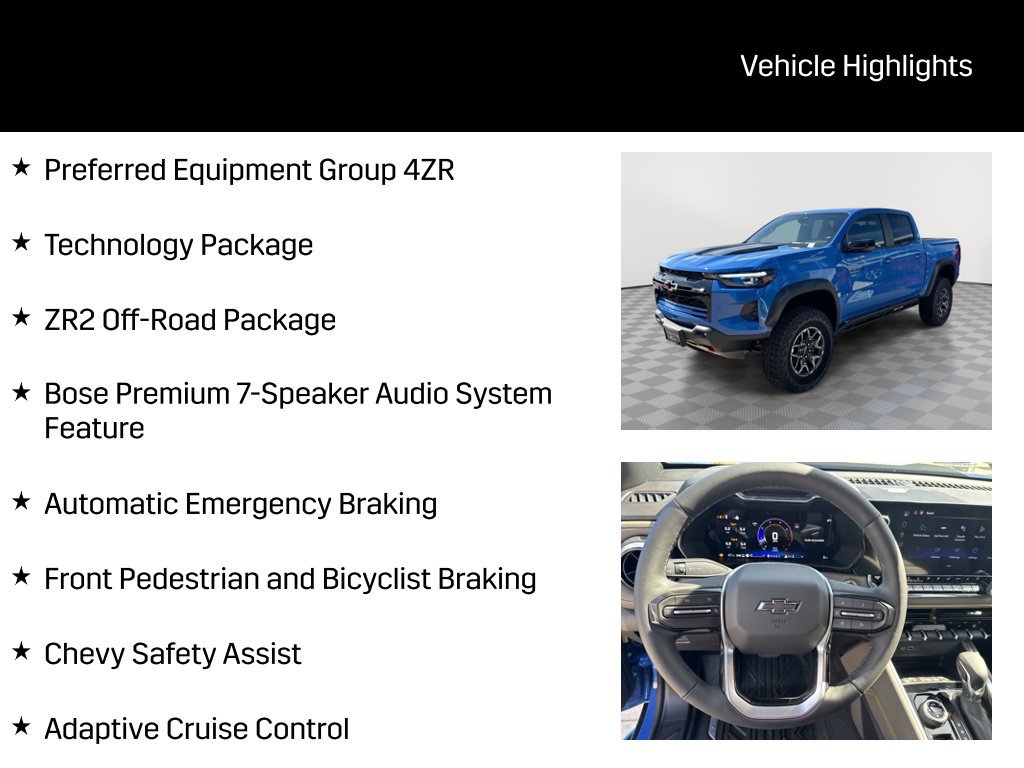 New 2026 Chevrolet Colorado ZR2 w/ Technology Package AWD/4WD image 7