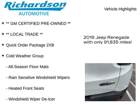Used 2019 Jeep Renegade Latitude w/ Cold Weather Group AWD/4WD image 11