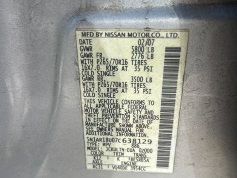 Used 2007 Nissan Pathfinder SE w/ Se Comfort Pkg RWD image 3