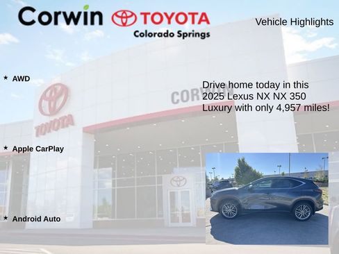 Used 2025 Lexus NX 350 AWD w/ Accessory Package (2T) image 7