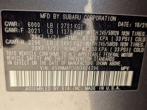 Used 2022 Subaru Ascent Limited w/ Technology Package image 20