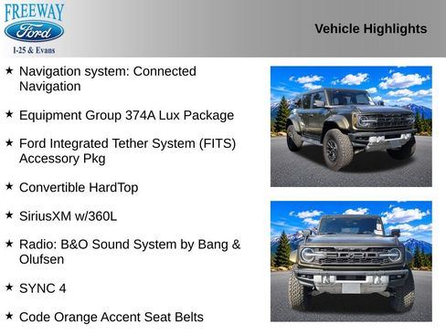 Certified 2025 Ford Bronco Raptor w/ Interior Carbon Fiber Pack AWD/4WD image 4