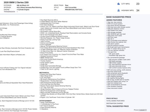 Used 2020 BMW 230i Convertible w/ Convenience Package image 7