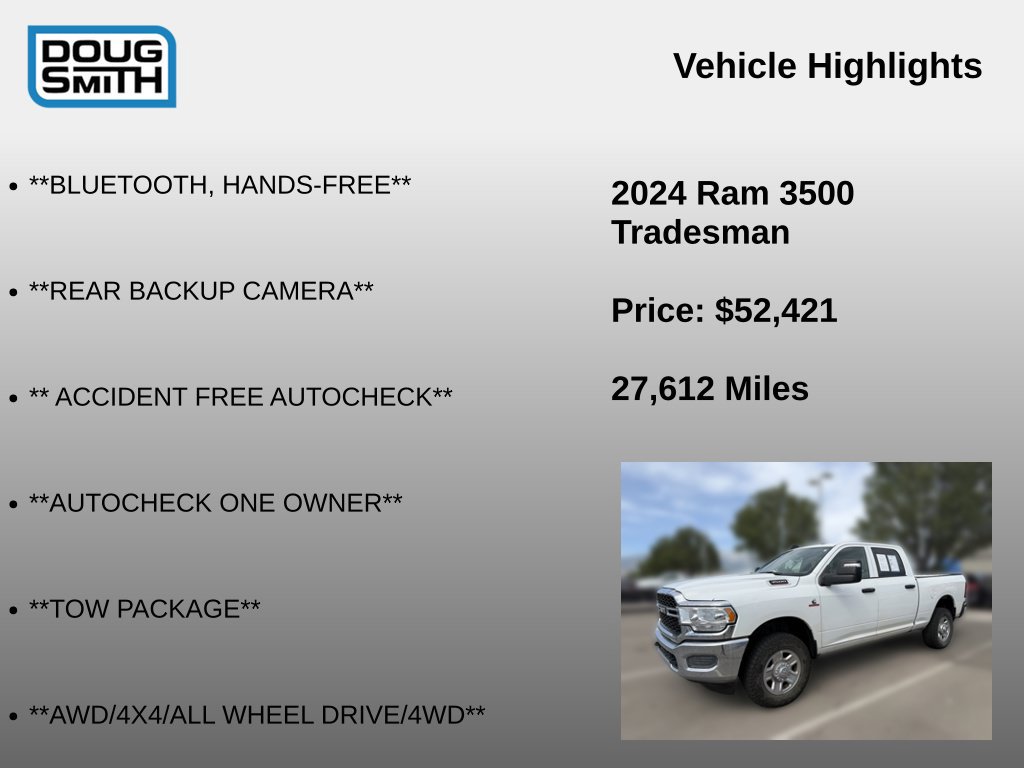 Certified 2024 RAM 3500 Tradesman w/ Chrome Appearance Group AWD/4WD image 2