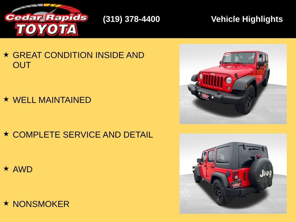 Used 2018 Jeep Wrangler Unlimited Sport S AWD/4WD image 9