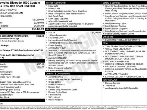 Used 2023 Chevrolet Silverado 1500 Custom Trail Boss w/ LPO, Dark Essentials Package image 39