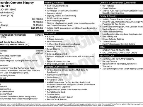 New 2026 Chevrolet Corvette Stingray Convertible RWD image 17