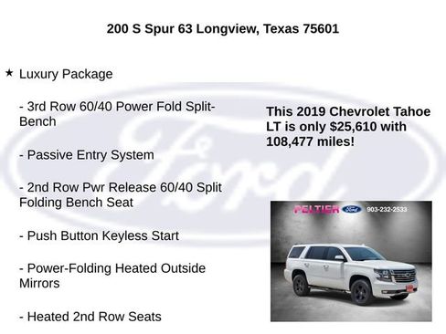 Used 2019 Chevrolet Tahoe LT w/ Luxury Package AWD/4WD image 25