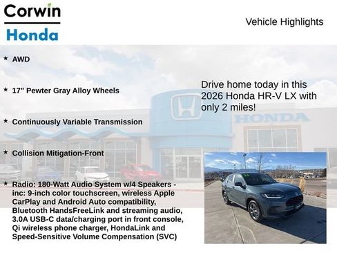 Used 2026 Honda HR-V LX image 6