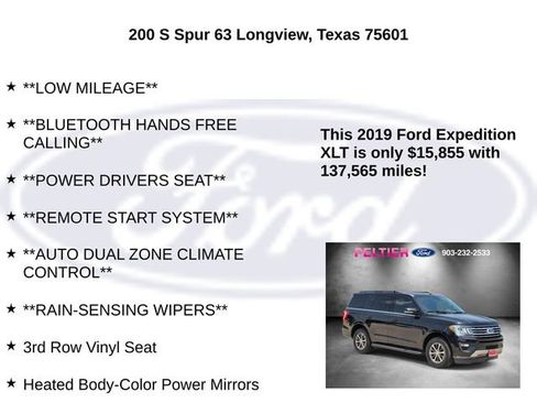 Certified 2019 Ford Expedition XLT w/ Equipment Group 201A RWD image 10