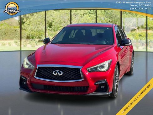 Used 2018 INFINITI Q50 Red Sport 400 w/ Sensory Package (Sport) RWD image 1