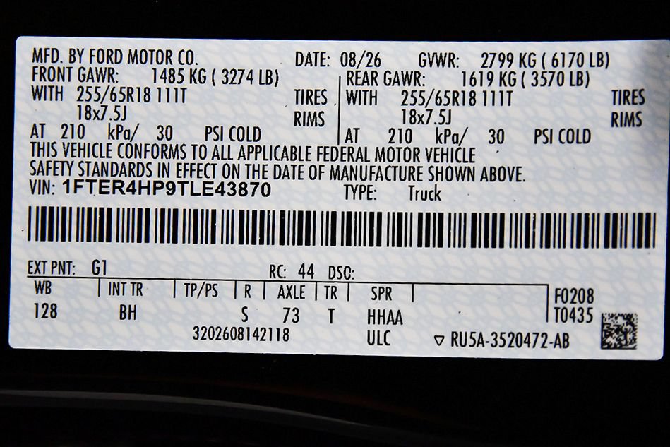New 2026 Ford Ranger XLT w/ Equipment Group 301A High AWD/4WD image 15