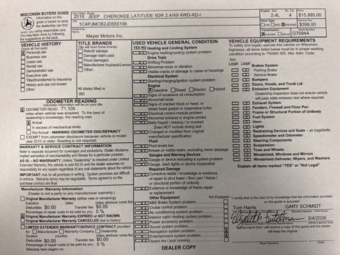 Used 2018 Jeep Cherokee Latitude w/ Altitude Package image 28