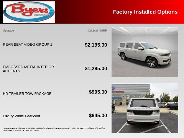 Used 2022 Jeep Grand Wagoneer Series III w/ Rear Seat Video Group 1 AWD/4WD image 10