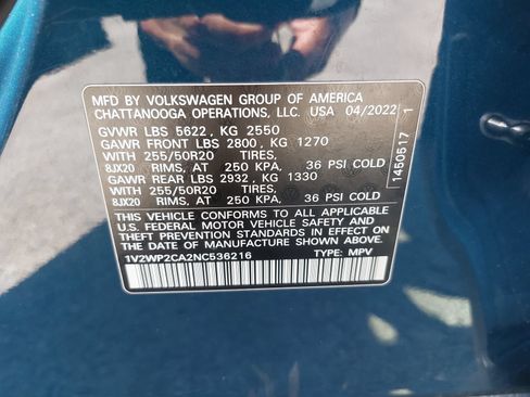 Used 2022 Volkswagen Atlas SE FWD image 15