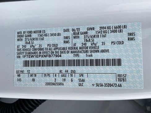 Used 2022 Ford F150 XLT w/ Equipment Group 302A High AWD/4WD image 44