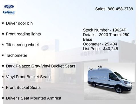 Used 2023 Ford Transit 250 148 High Roof Extended w/ Load Area Protection Package RWD image 24