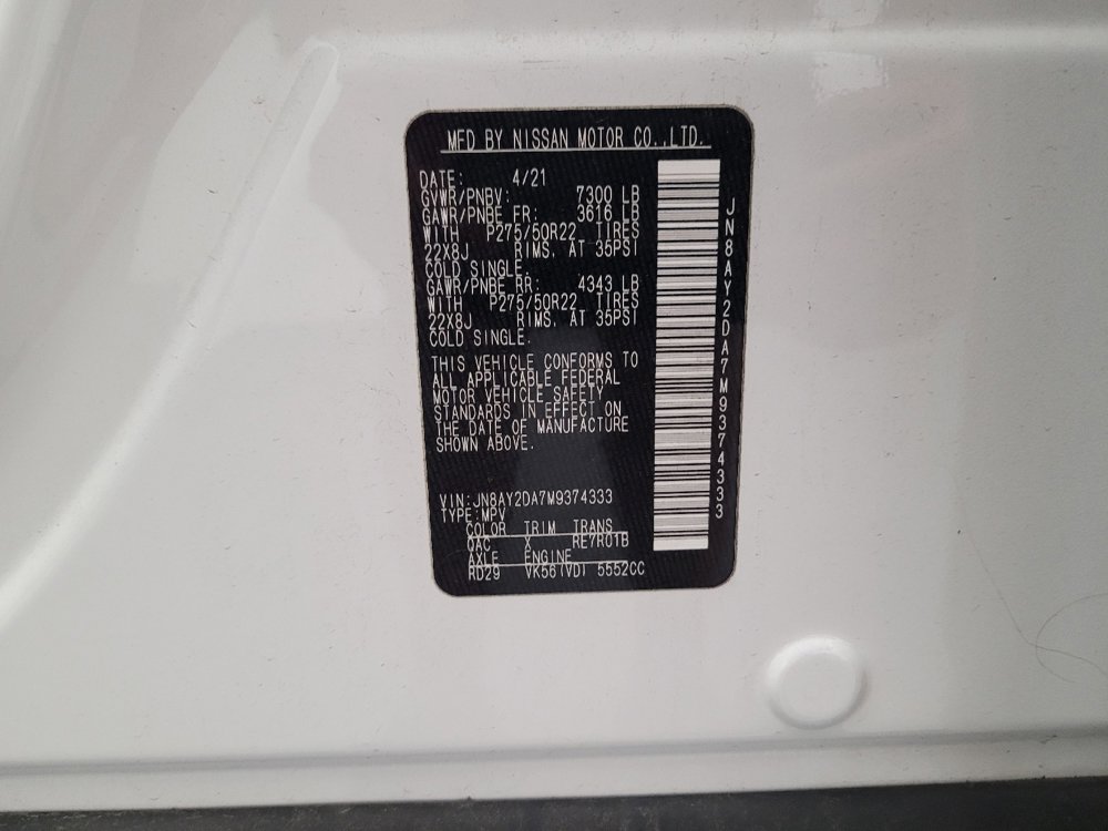 Used 2021 Nissan Armada Platinum w/ Captain's Chairs Package RWD image 33