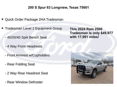 Used 2024 RAM 2500 Tradesman w/ Chrome Appearance Group image 5