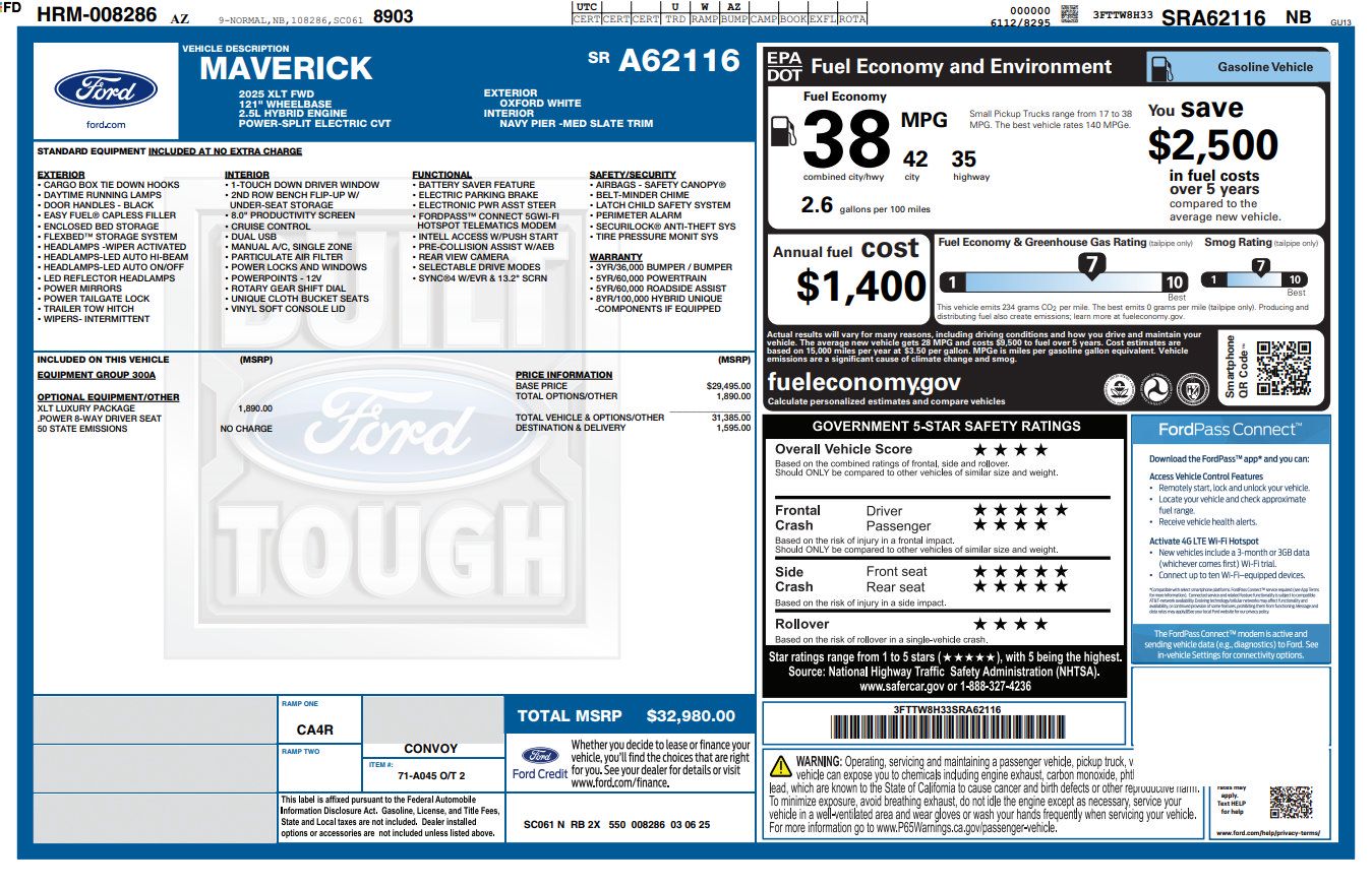 Used 2025 Ford Maverick XLT w/ XLT Luxury Package FWD image 31