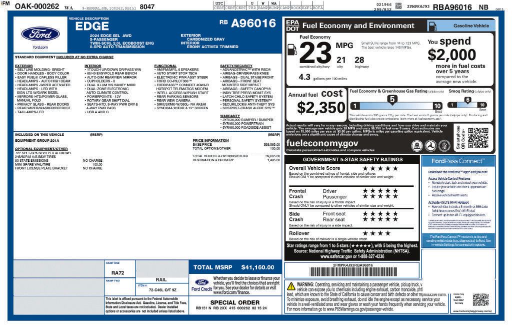 Certified 2024 Ford Edge SEL AWD/4WD image 25