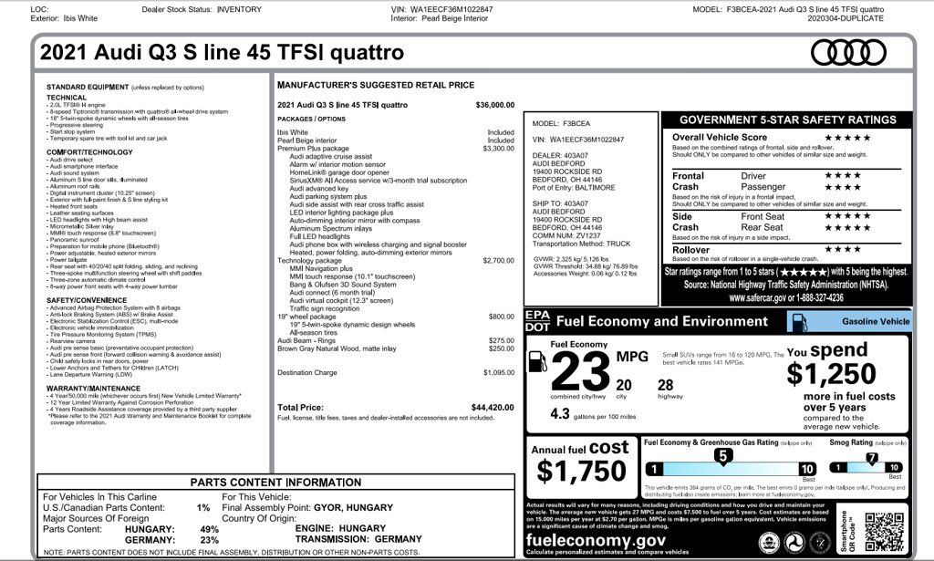 Used 2021 Audi Q3 2.0T Premium Plus w/ Premium Plus Package AWD/4WD image 24