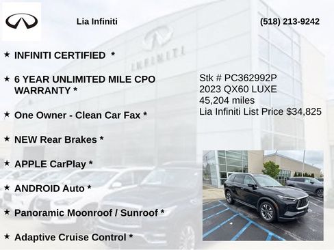 Certified 2023 INFINITI QX60 Luxe w/ Cargo Package AWD/4WD image 6