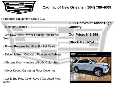 Used 2021 Chevrolet Tahoe High Country RWD image 7