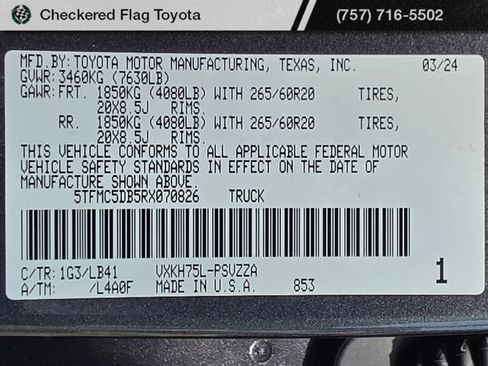 Used 2024 Toyota Tundra 1794 Edition w/ TRD Off-Road Package AWD/4WD image 21