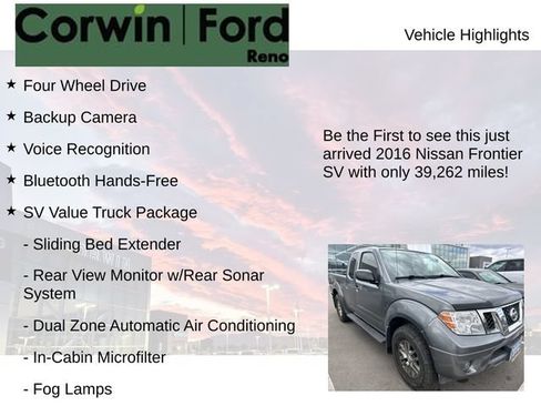 Used 2016 Nissan Frontier SV w/ SV Value Truck Package AWD/4WD image 4