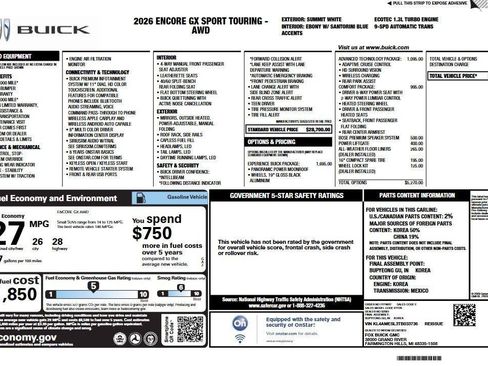Used 2026 Buick Encore GX Sport Touring w/ Advanced Technology Package AWD/4WD image 6
