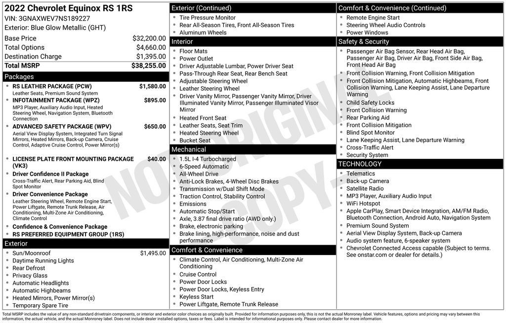 Used 2022 Chevrolet Equinox RS w/ RS Leather Package AWD/4WD image 2