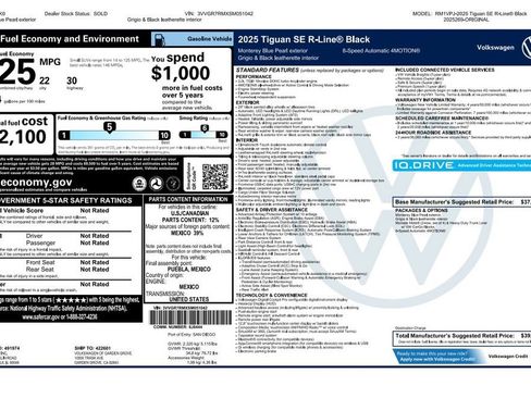 Used 2025 Volkswagen Tiguan SE R-Line AWD/4WD image 4