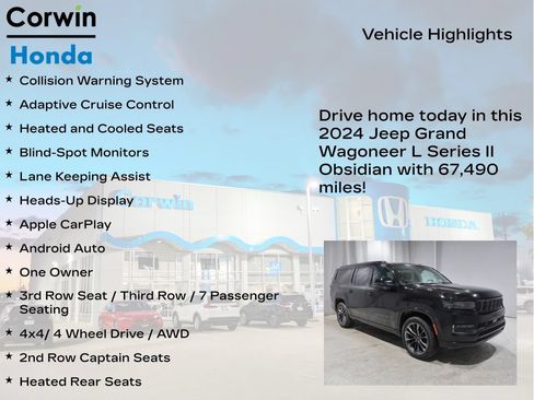 Used 2024 Jeep Grand Wagoneer L Series II w/ Quick Order Packagew 28T AWD/4WD image 7