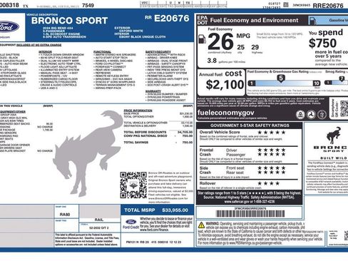 Certified 2024 Ford Bronco Sport Big Bend w/ Convenience Package image 7