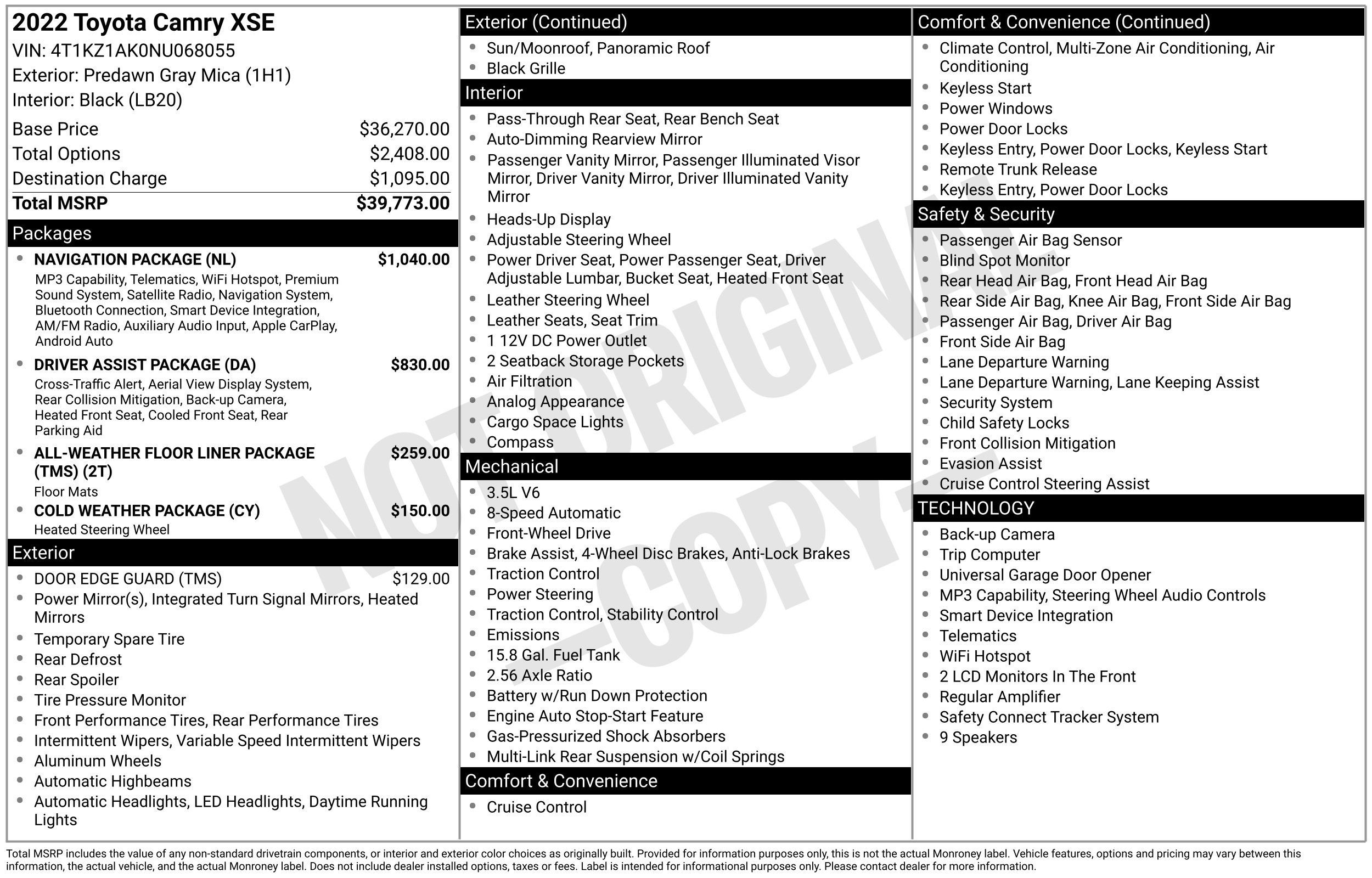 Used 2022 Toyota Camry XSE w/ Navigation Package FWD image 2
