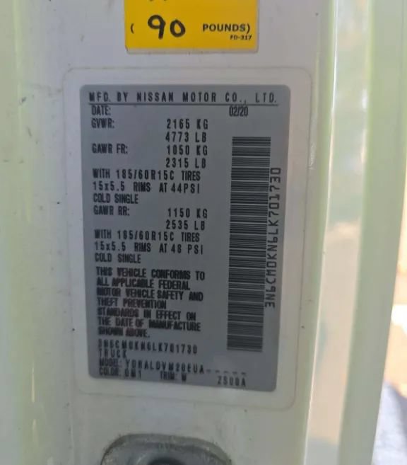 Used 2020 Nissan NV200 S FWD image 4