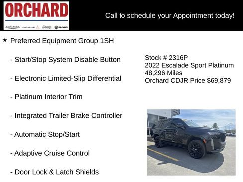 Used 2022 Cadillac Escalade Sport Platinum w/ LPO, ONYX Package AWD/4WD image 11