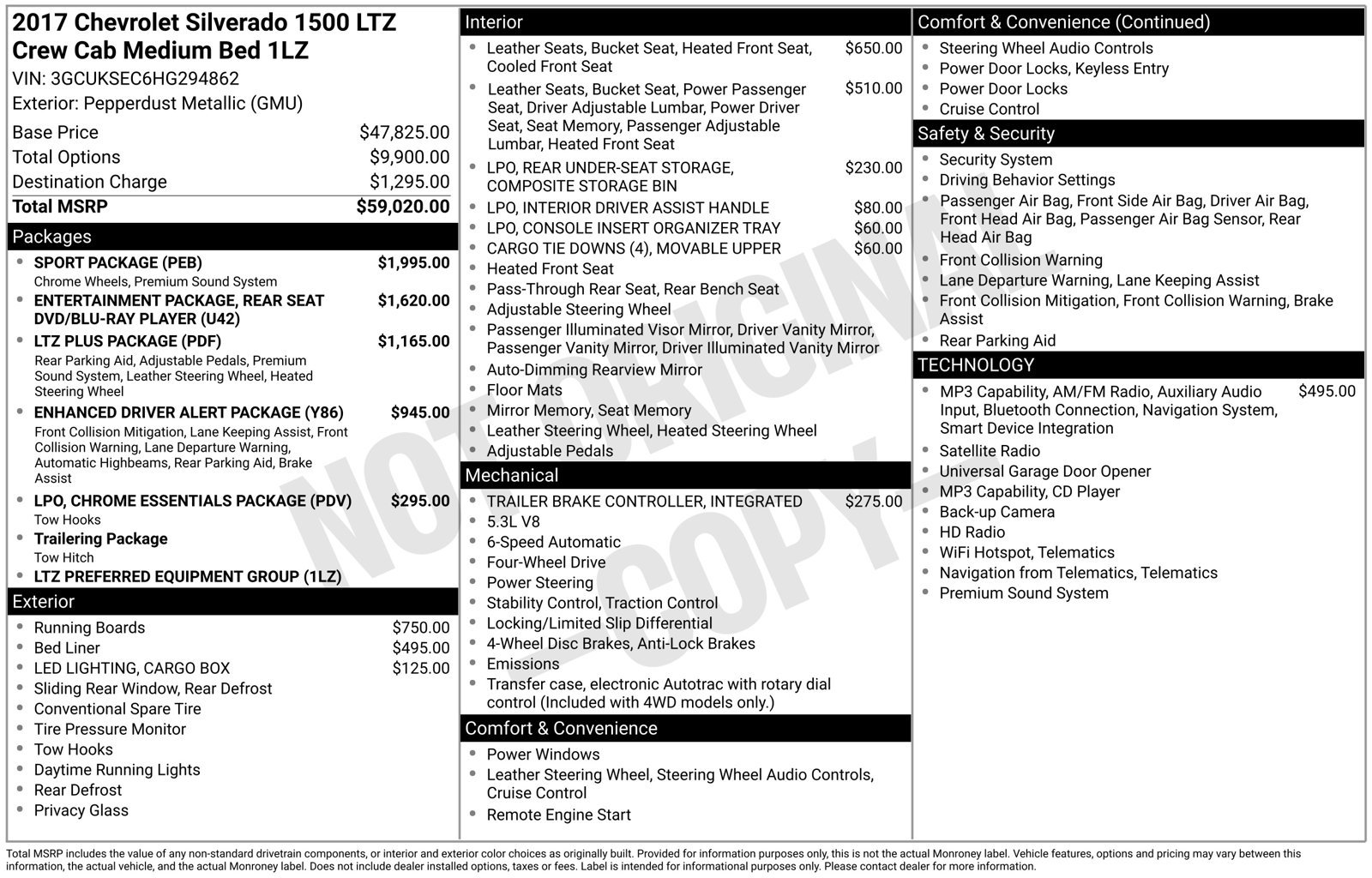 Certified 2017 Chevrolet Silverado 1500 LTZ w/ Sport Package AWD/4WD image 37