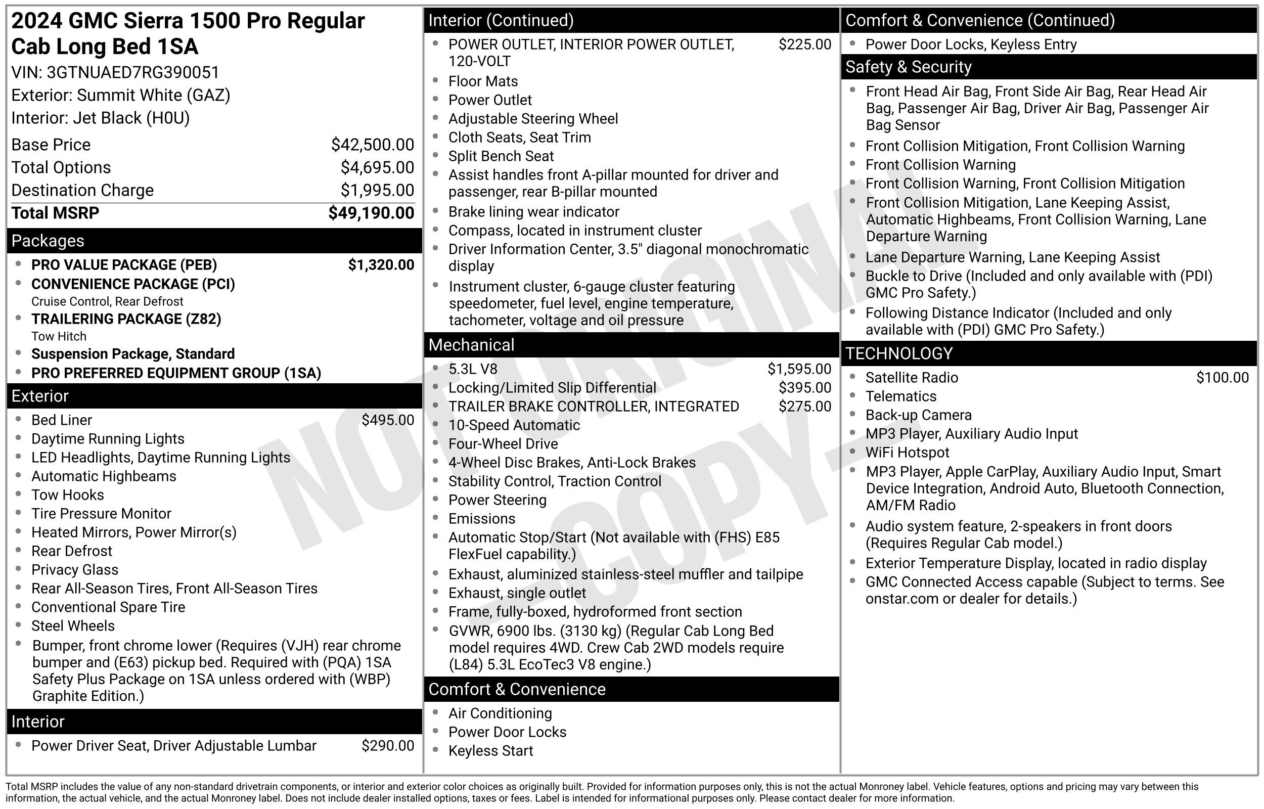 Used 2024 GMC Sierra 1500 Pro w/ Pro Value Package AWD/4WD image 2